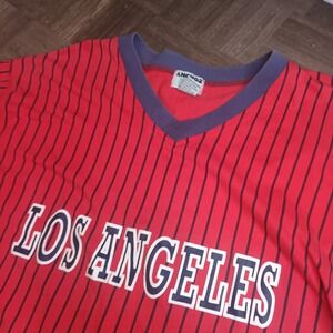 Vtg Anchor Blue Striped Los Angeles Jersey Mens XL Y2K Hong‎ Kong Old School St